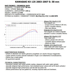 ATHENA ΚΥΛΙΝΔΡΟΠΙΣΤΟΝΑ ΚΟΜΠΛΕ BIGE BORE 58mm 144cc ΓΙΑ KAWASAKI KX 125 2003-2007, P400250100011